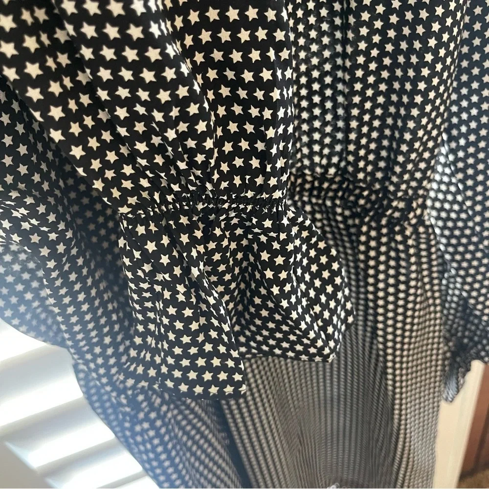 Robert Rodriguez Star Print Cold Shoulder Silk Dress, Small - Picture 13 of 15